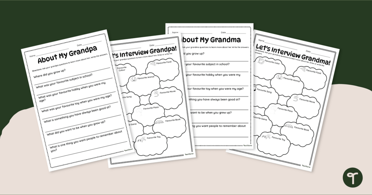 Grandparents' Day Interview Template - Early Years teaching resource