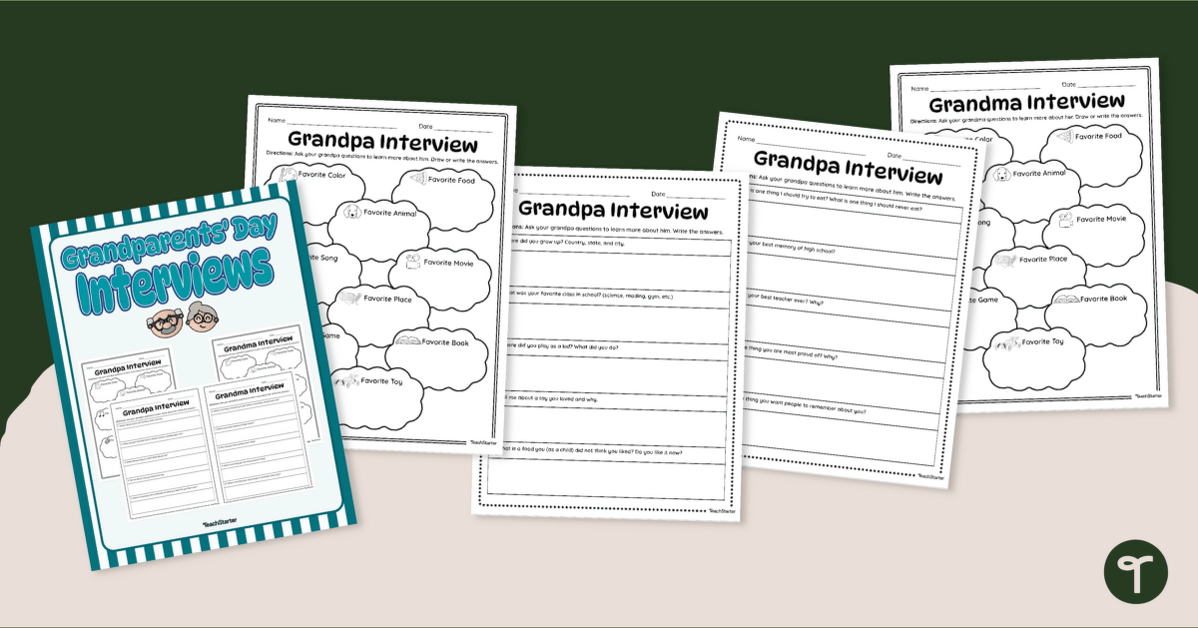 Grandparent Interview Questions - Upper Grades teaching resource