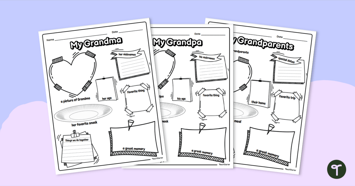 Grandparents' Day Printable Poster Template teaching resource