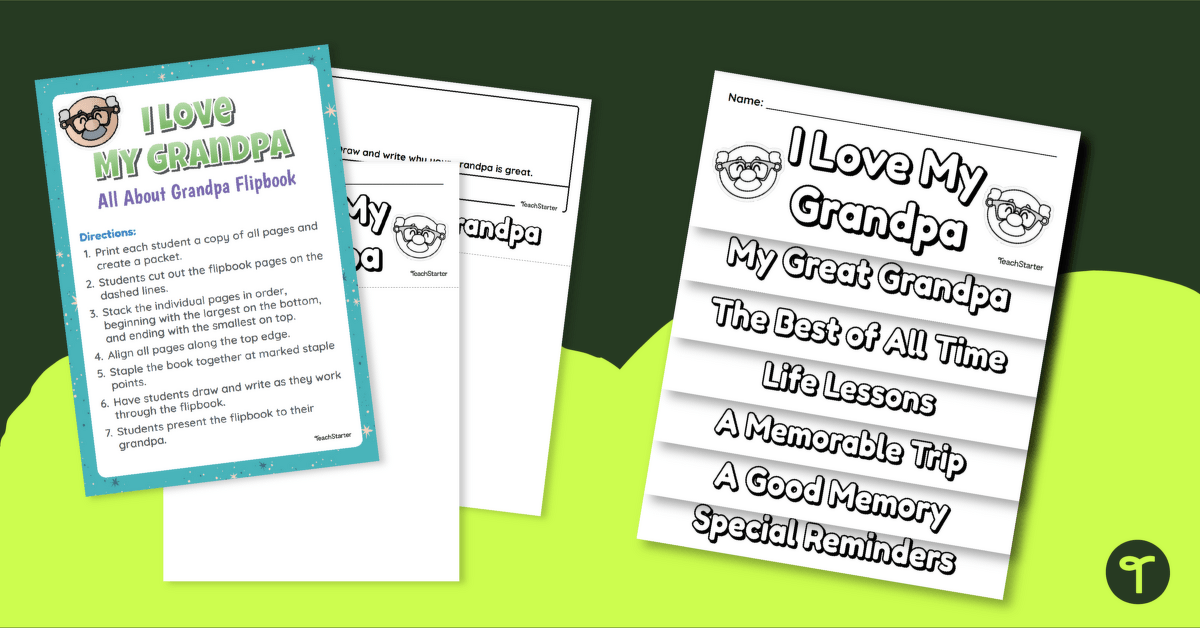 All About Grandpa Flipbook teaching resource
