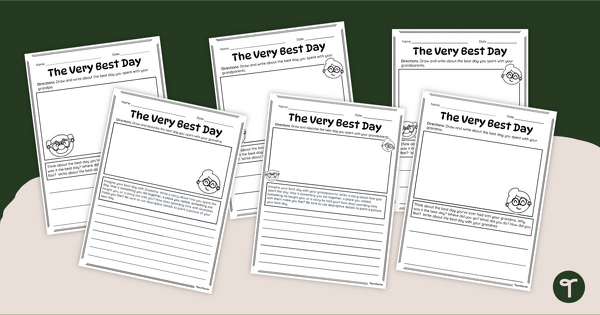 Go to Grandparents' Day Writing Prompt - The Very Best Day teaching resource