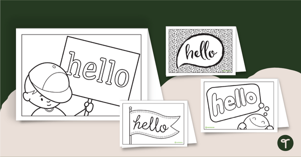 Go to Hello Greeting Cards Template teaching resource
