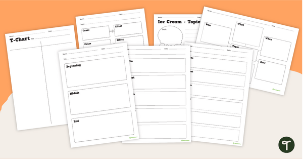 Printable Graphic Organiser Worksheets teaching resource