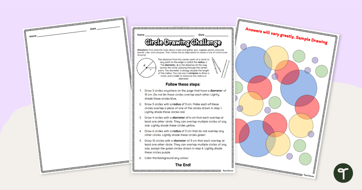 Dot Day Circle Drawing Challenge - Maths Project teaching resource
