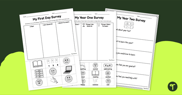 Go to Back to School Surveys (All About Me) teaching resource