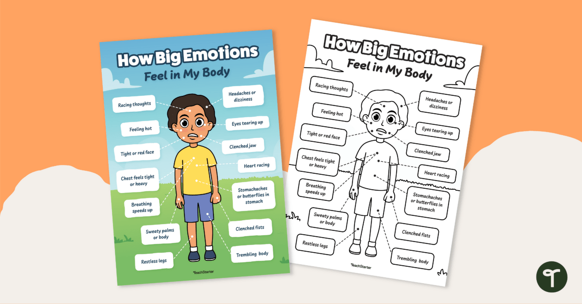How Big Emotions Feel in My Body – Poster teaching resource