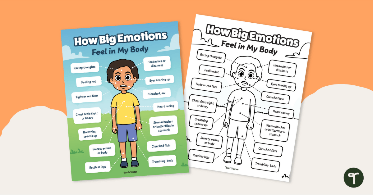 How Big Emotions Feel in My Body – Poster teaching resource