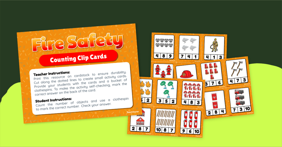 Counting Clip Cards - Fire Safety teaching resource