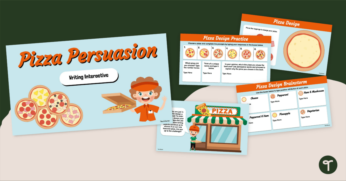 Persuasive Writing Interactive (Design Your Own Pizza) teaching resource