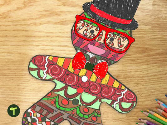 Funky Gingerbread Craft Template teaching resource