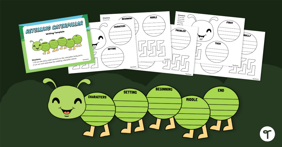 Retelling Caterpillar Writing Template teaching resource
