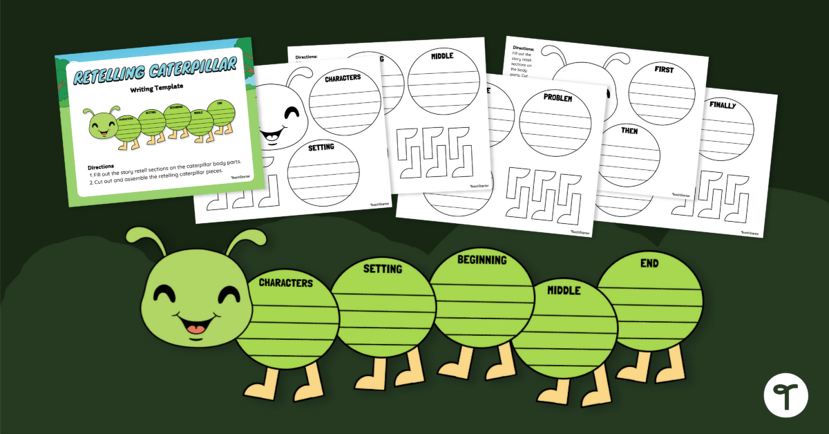 Retelling Caterpillar Writing Template teaching resource