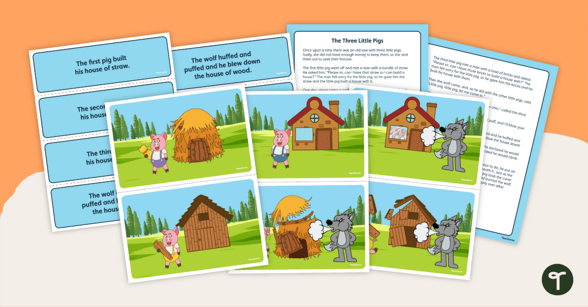 Three Little Pigs Retelling Activity Cards teaching resource