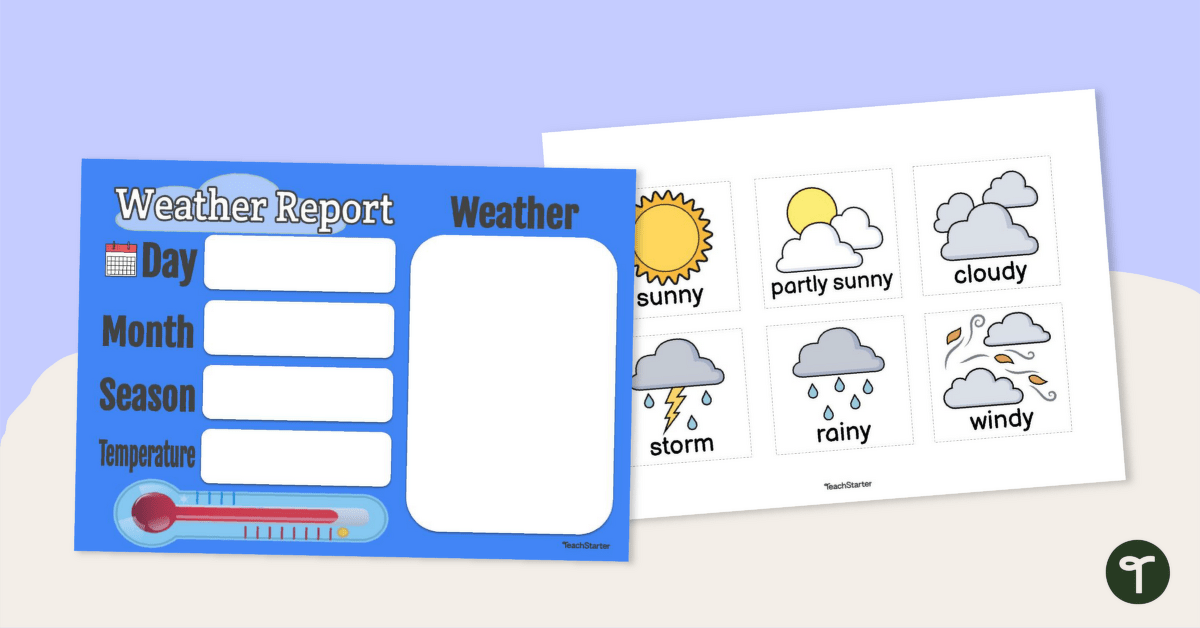 Classroom Weather Chart for Identifying Environmental Conditions teaching resource