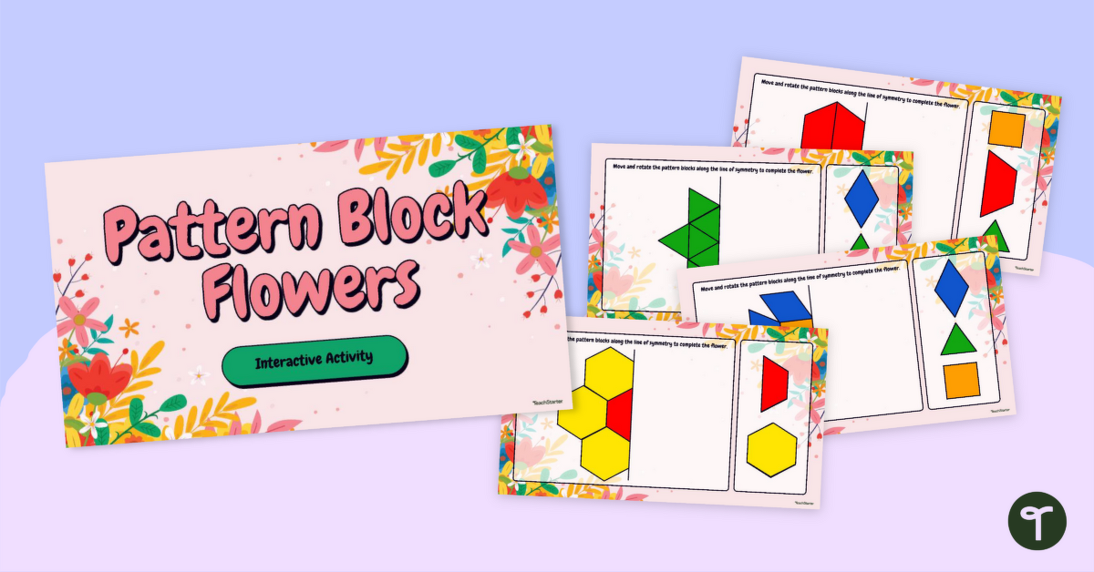 Pattern Block Flowers Interactive teaching resource