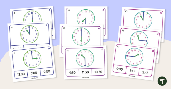 Go to Telling the Time Differentiated Peg Cards teaching resource