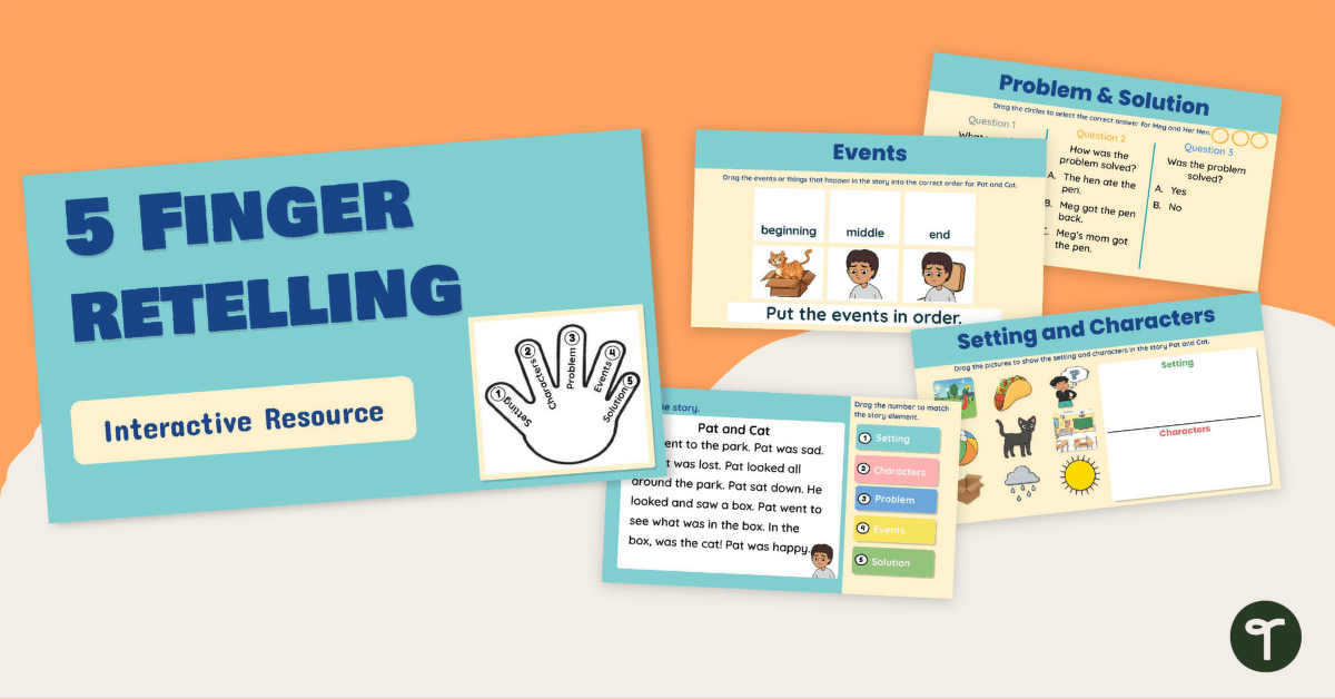 5 Finger Retelling Interactive Activity teaching resource