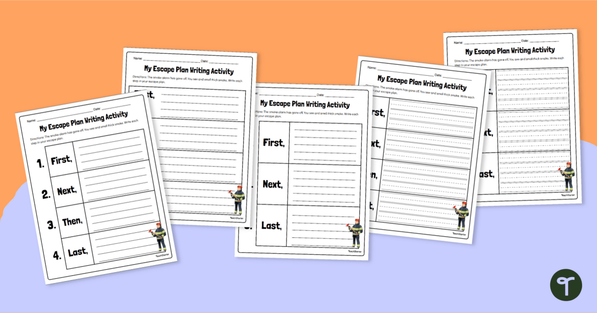 My Fire Escape Plan Writing Activity teaching resource