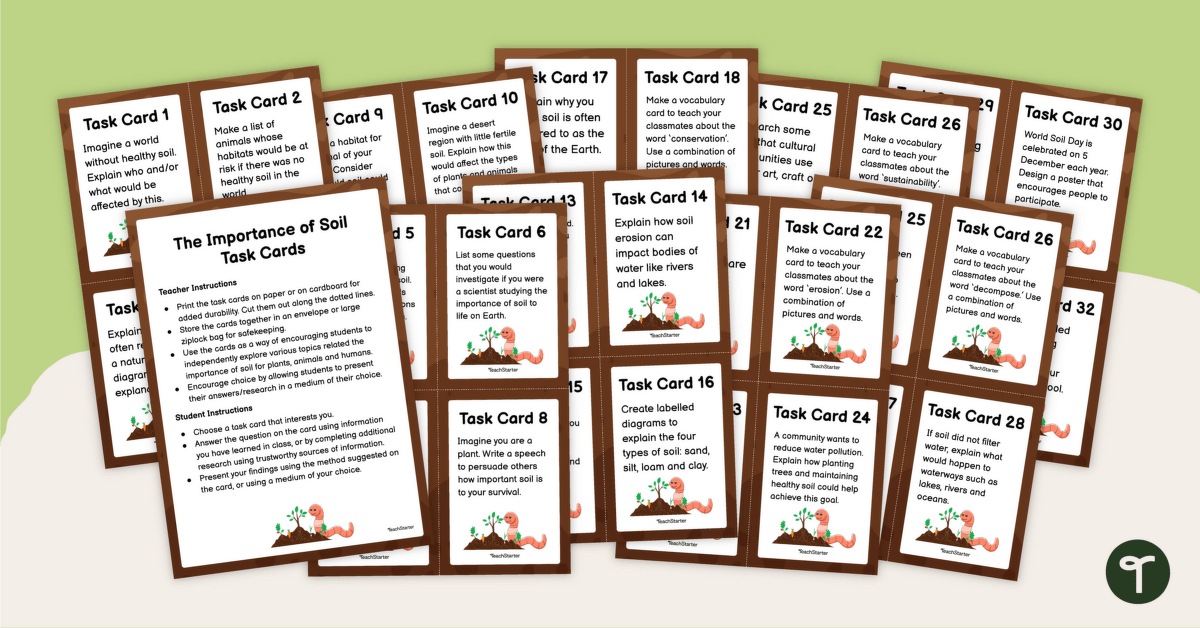 The Importance of Soil Task Cards teaching resource
