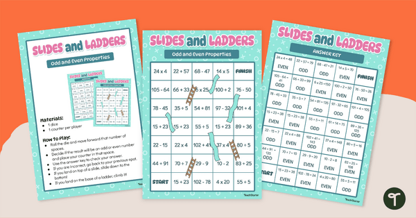 Go to Odd and Even Properties Slides and Ladders teaching resource
