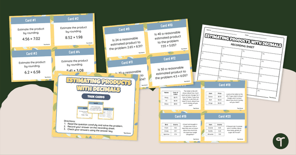Go to Estimating Products With Decimals Task Cards teaching resource