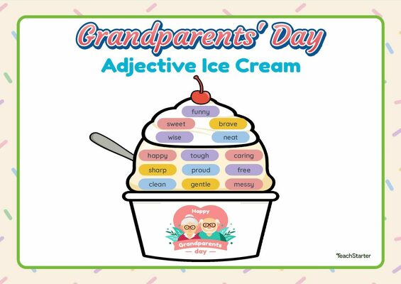 Grandparents' Day Craft - Sweet Adjective Sundae teaching resource