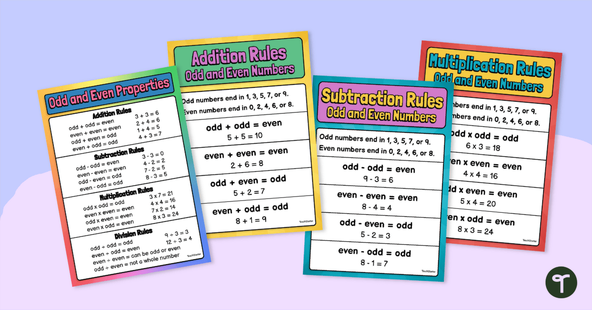 Odd and Even Properties Poster Set teaching resource