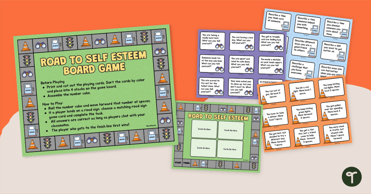Road to High Self-Esteem Board Game teaching resource