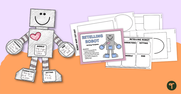 Go to Robot-Themed Retelling Writing Template teaching resource