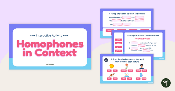 Go to Homophones in Context – Interactive Activity teaching resource