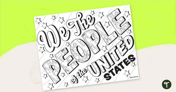 We the People - Constitution Day Coloring Page teaching resource
