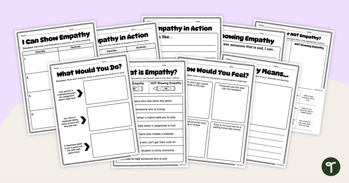 Empathy Worksheet Pack teaching resource