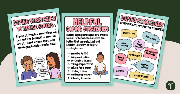 Go to Managing Stress Coping Strategies Poster Set teaching resource