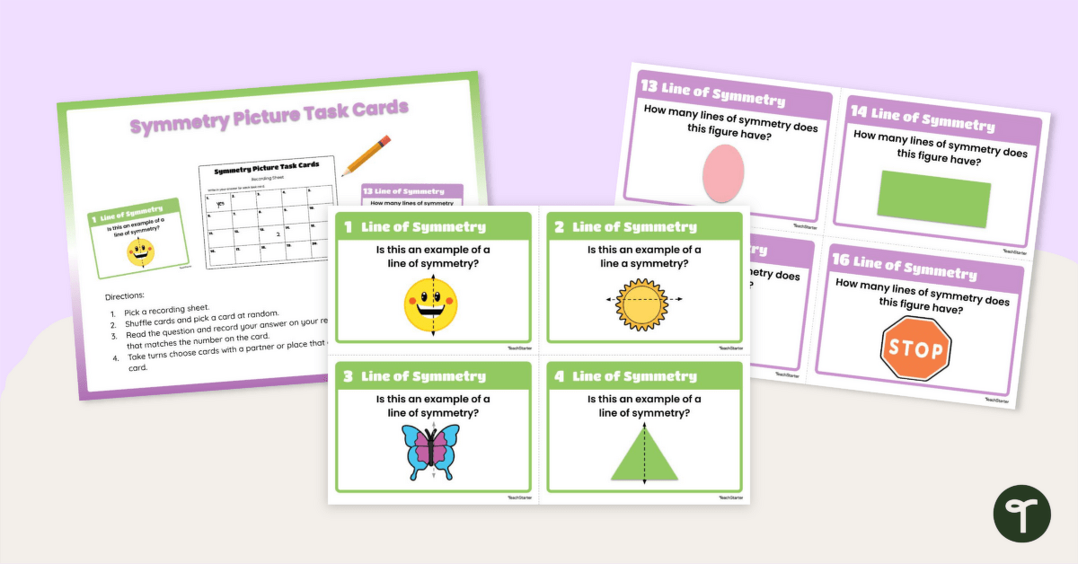 Symmetry Picture Task Cards teaching resource