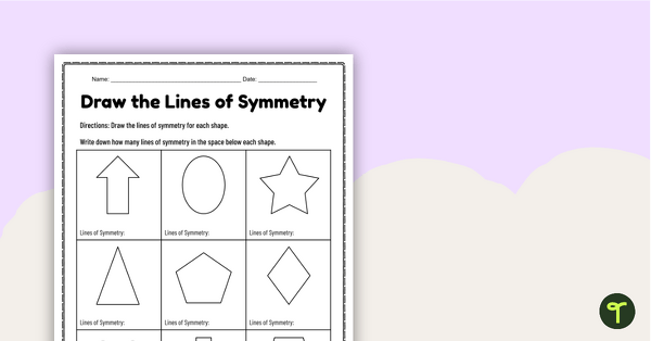 Go to Draw The Line of Symmetry Worksheets teaching resource