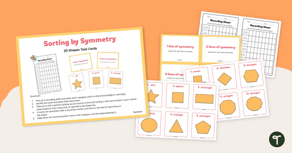 Go to Sorting by Symmetry: 2D Figure Task Cards teaching resource