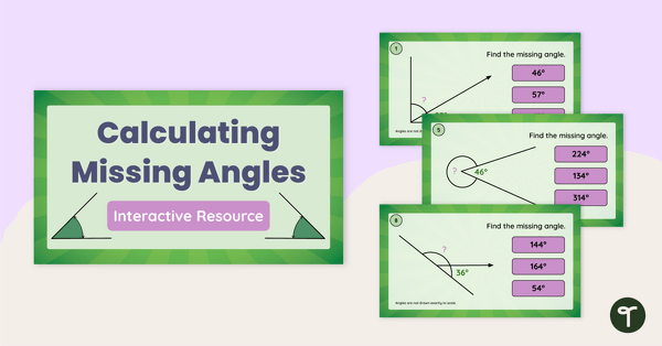 Image of Calculating Missing Angles Interactive Activity