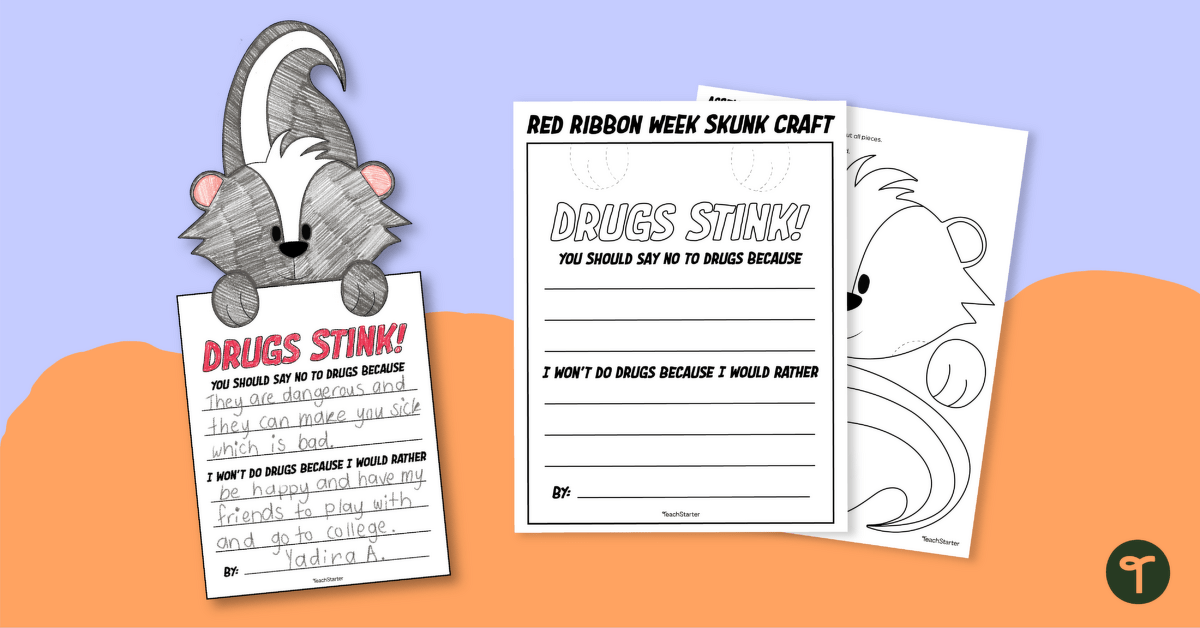 Drugs Stink! Red Ribbon Week Skunk Craft teaching resource
