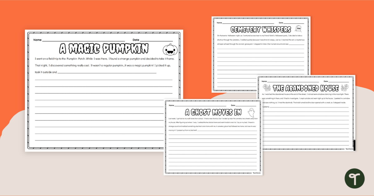 Halloween Creative Writing Prompts - 4th and 5th Grade teaching resource