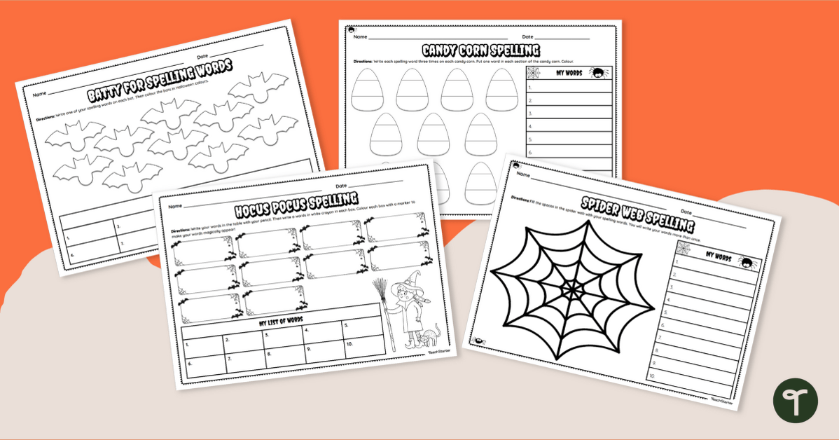 Halloween Spelling Worksheets teaching resource