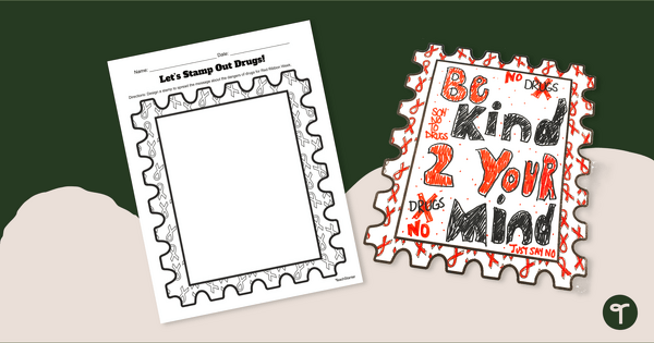 Go to Stamp Out Drugs! Red Ribbon Week Worksheet teaching resource
