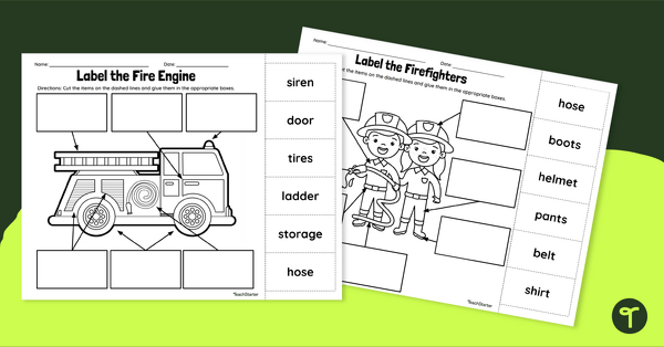 Go to Label It! Firefighters and Fire Trucks teaching resource
