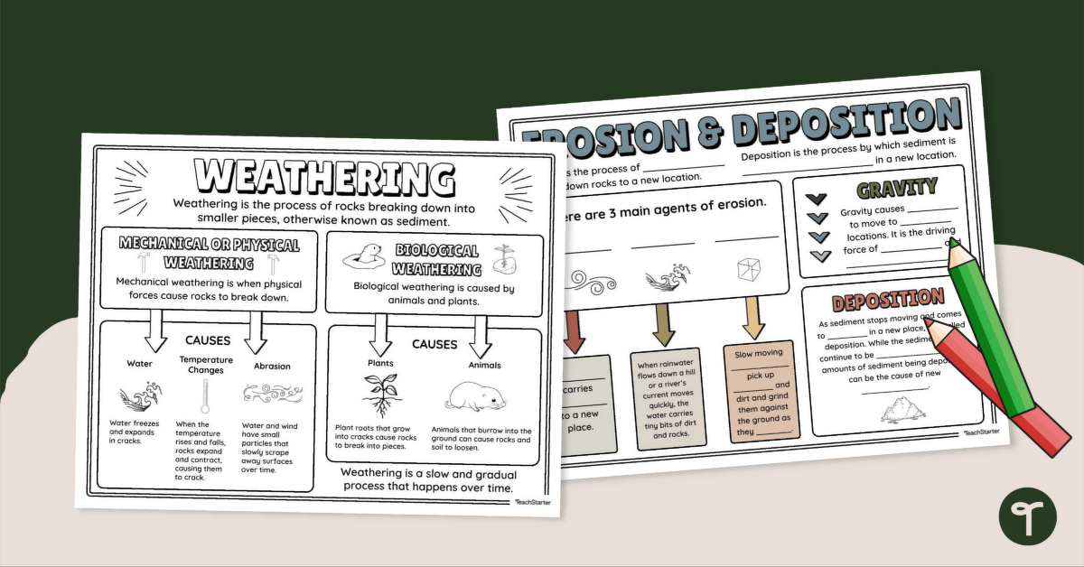 Weathering, Erosion and Deposition Doodle Notes teaching resource