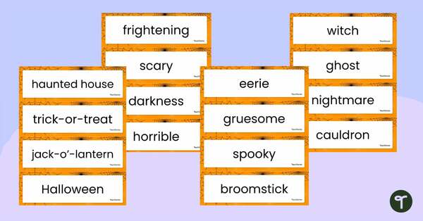 Go to Halloween Word Wall Vocabulary teaching resource