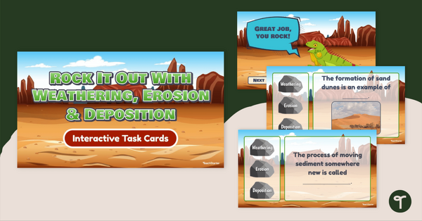 Go to Rock It Out With Weathering, Erosion and Deposition – Interactive Task Cards teaching resource