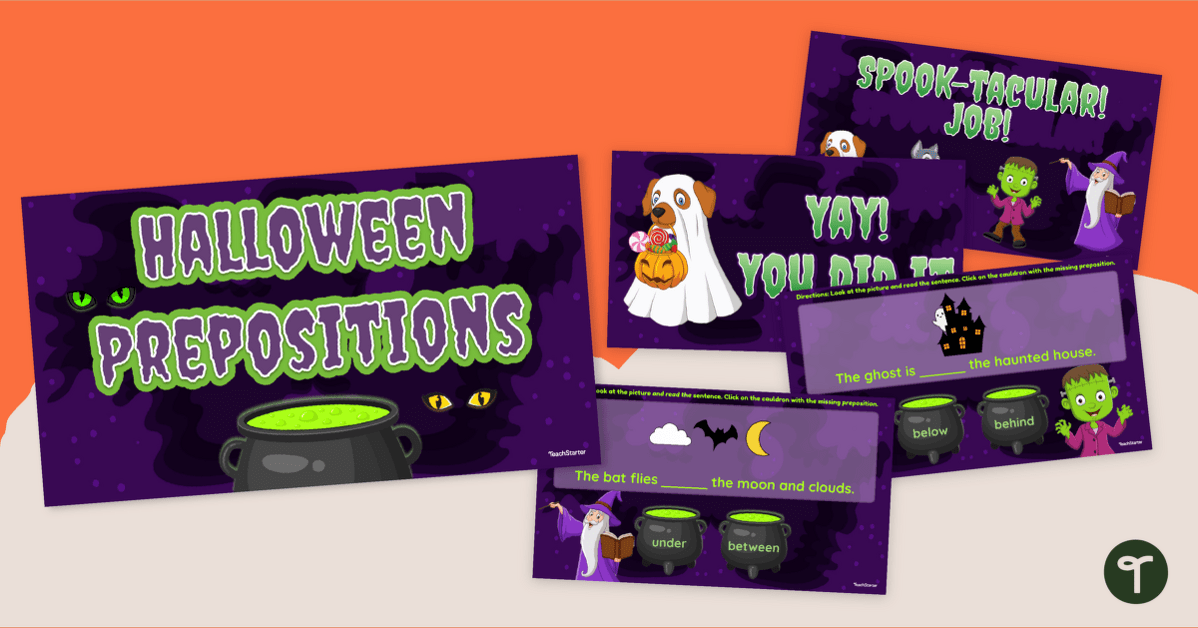 Interactive Halloween Preposition Game teaching resource