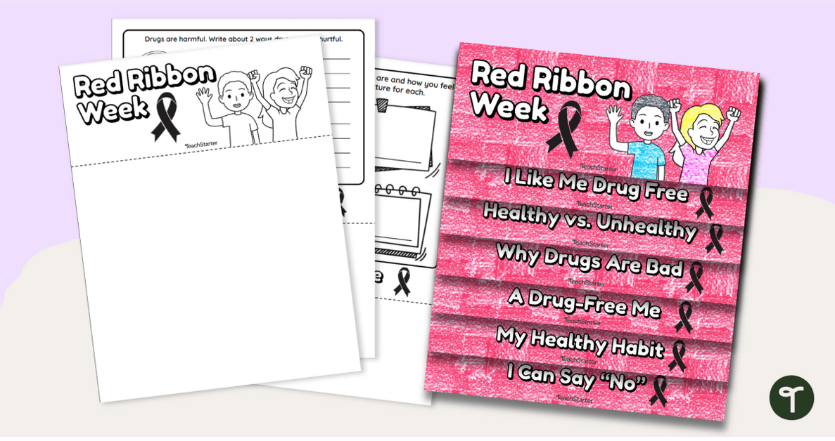 Drug-Free Flip Book - Red Ribbon Week Activity teaching resource