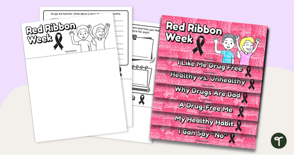 Go to Drug-Free Flip Book - Red Ribbon Week Activity teaching resource