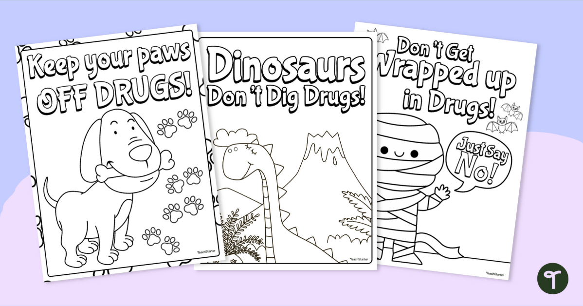 Don't Do Drugs! Coloring Pages teaching resource