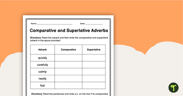 Go to Comparative and Superlative Adverb Worksheet teaching resource